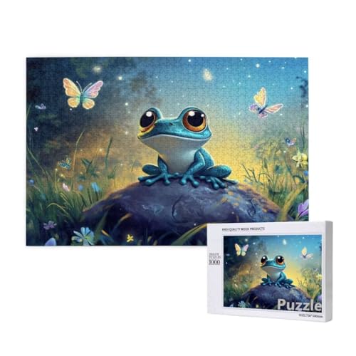 Frosch Puzzle 1500 Teile Erwachsene, Groß Puzzle Schmetterling Muster Design, Jigsaw 87x57cm Size mit Geschenkboxverpackung, Wanddeko Wohnzimmer, Geschenke für Frauen, Geschenke für Männer,Model542 von Dozsconz