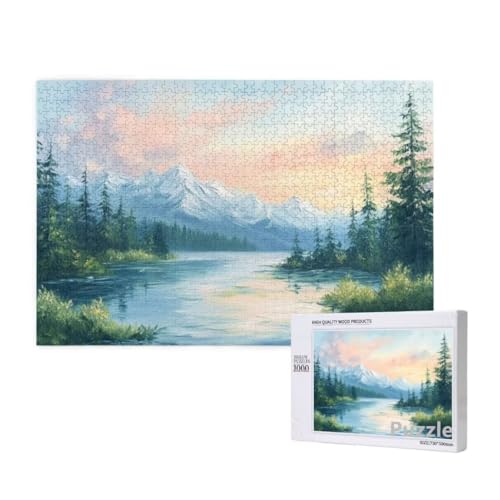Gebirge Puzzle 1000 Teile Erwachsene, Groß Puzzle See Muster Design, Holz Jigsaw 75x50cm Size mit Geschenkboxverpackung for Wanddeko Wohnzimmer, Geschenke für Frauen, Geschenke für Männer,Model1210 Gebirge Puzzle 1000 Teile Erwachsene, Groß Puzzle See Muster Design, Holz Jigsaw 75x50cm Size mit Geschenkboxverpackung for Wanddeko Wohnzimmer, Geschenke für Frauen, Geschenke für Männer,Model1210 von Dozsconz