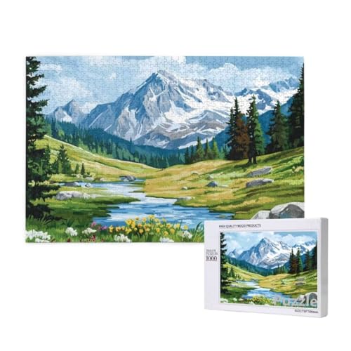 Gebirge Puzzle 1500 Teile Erwachsene, Groß Puzzle Landschaft Muster Design, Jigsaw 87x57cm Size mit Geschenkboxverpackung, Wanddeko Wohnzimmer, Geschenke für Frauen, Geschenke für Männer,Model616 von Dozsconz