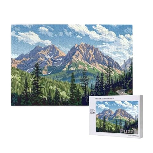 Gebirge Puzzle 3000 Teile Erwachsene, Groß Puzzle Landschaft Muster Design, Jigsaw 122x81cm Size mit Geschenkboxverpackung, Wanddeko Wohnzimmer, Geschenke für Frauen, Geschenke für Männer,Model492 von Dozsconz