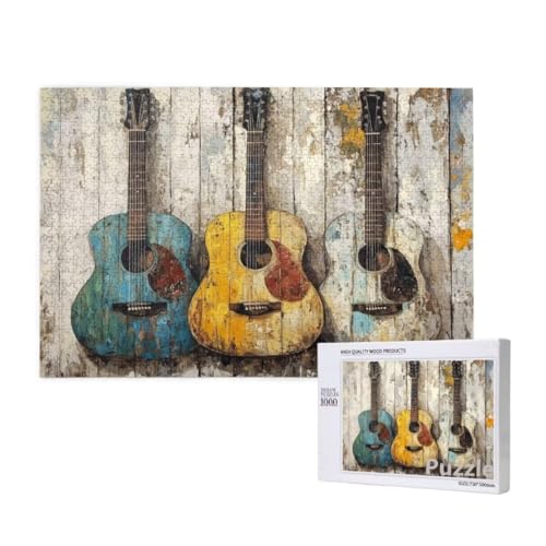 Gitarre Puzzle 2000 Teile Erwachsene, Groß Puzzle Retro Muster Design, Holz Jigsaw 99x70cm Size mit Geschenkboxverpackung for Wanddeko Wohnzimmer, Geschenke für Frauen, Geschenke für Männer,Model742 Gitarre Puzzle 2000 Teile Erwachsene, Groß Puzzle Retro Muster Design, Holz Jigsaw 99x70cm Size mit Geschenkboxverpackung for Wanddeko Wohnzimmer, Geschenke für Frauen, Geschenke für Männer,Model742 von Dozsconz