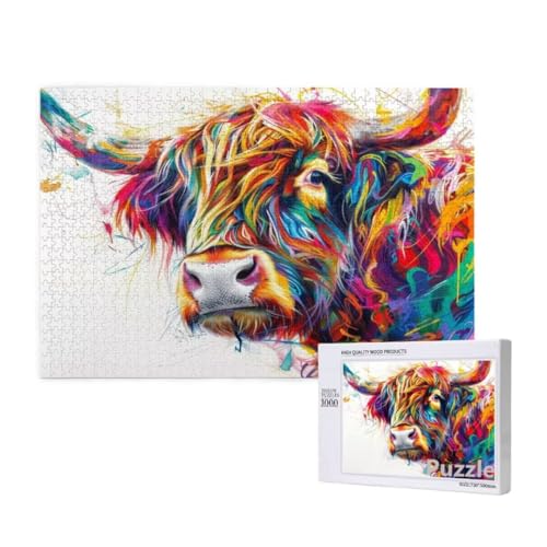 Hochlandrinder Puzzle 1500 Teile Erwachsene, Groß Puzzle Farbe Muster Design, Jigsaw 87x57cm Size mit Geschenkboxverpackung, Wanddeko Wohnzimmer, Geschenke für Frauen, Geschenke für Männer,Model856 Hochlandrinder Puzzle 1500 Teile Erwachsene, Groß Puzzle Farbe Muster Design, Jigsaw 87x57cm Size mit Geschenkboxverpackung, Wanddeko Wohnzimmer, Geschenke für Frauen, Geschenke für Männer,Model856 von Dozsconz