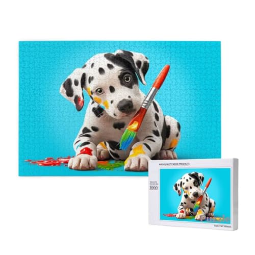 Hund Puzzle 1500 Teile Erwachsene, Groß Puzzle Stift Muster Design, Holz Jigsaw 87x57cm Size mit Geschenkboxverpackung for Wanddeko Wohnzimmer, Geschenke für Frauen, Geschenke für Männer,Model64 von Dozsconz