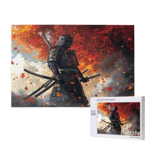 Japan Puzzle 2000 Teile Erwachsene, Groß Puzzle Krieger Muster Design, Holz Jigsaw 99x70cm Size mit Geschenkboxverpackung for Wanddeko Wohnzimmer, Geschenke für Frauen, Geschenke für Männer,Model814 von Dozsconz