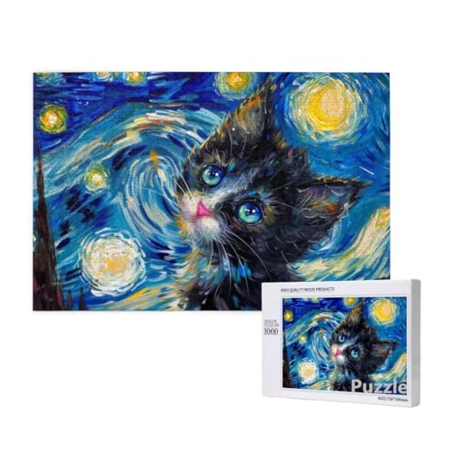 Katze Puzzle 1500 Teile Erwachsene, Groß Puzzle Sternenhimmel Muster Design, Jigsaw 87x57cm Size mit Geschenkboxverpackung, Wanddeko Wohnzimmer, Geschenke für Frauen, Geschenke für Männer,Model1154 Katze Puzzle 1500 Teile Erwachsene, Groß Puzzle Sternenhimmel Muster Design, Jigsaw 87x57cm Size mit Geschenkboxverpackung, Wanddeko Wohnzimmer, Geschenke für Frauen, Geschenke für Männer,Model1154 von Dozsconz