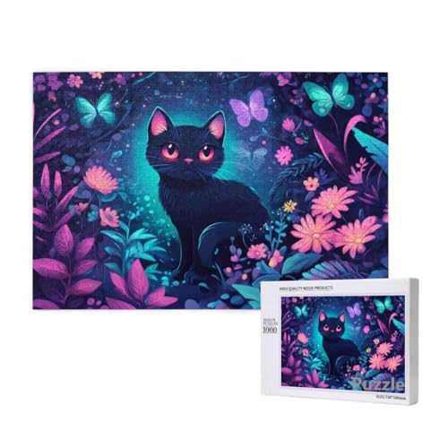 Katze Puzzle 2000 Teile Erwachsene, Groß Puzzle Schmetterling Muster Design, Jigsaw 99x70cm Size mit Geschenkboxverpackung, Wanddeko Wohnzimmer, Geschenke für Frauen, Geschenke für Männer,Model428 von Dozsconz