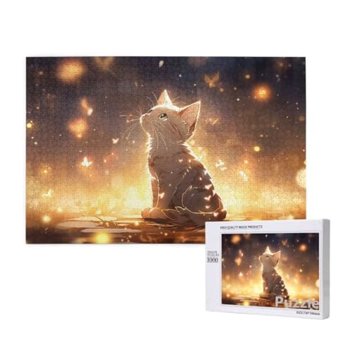 Katze Puzzle 2000 Teile Erwachsene, Groß Puzzle Schmetterling Muster Design, Jigsaw 99x70cm Size mit Geschenkboxverpackung, Wanddeko Wohnzimmer, Geschenke für Frauen, Geschenke für Männer,Model796 von Dozsconz