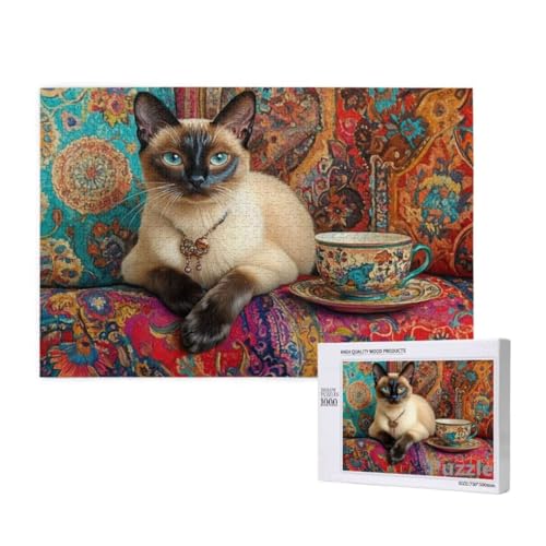 Katze Puzzle 3000 Teile Erwachsene, Groß Puzzle BöHmen Muster Design, Holz Jigsaw 122x81cm Size mit Geschenkboxverpackung for Wanddeko Wohnzimmer, Geschenke für Frauen, Geschenke für Männer,Model324 Katze Puzzle 3000 Teile Erwachsene, Groß Puzzle BöHmen Muster Design, Holz Jigsaw 122x81cm Size mit Geschenkboxverpackung for Wanddeko Wohnzimmer, Geschenke für Frauen, Geschenke für Männer,Model324 von Dozsconz
