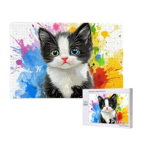 Katze Puzzle 3000 Teile Erwachsene, Groß Puzzle Farbe Muster Design, Holz Jigsaw 122x81cm Size mit Geschenkboxverpackung for Wanddeko Wohnzimmer, Geschenke für Frauen, Geschenke für Männer,Model1542 Katze Puzzle 3000 Teile Erwachsene, Groß Puzzle Farbe Muster Design, Holz Jigsaw 122x81cm Size mit Geschenkboxverpackung for Wanddeko Wohnzimmer, Geschenke für Frauen, Geschenke für Männer,Model1542 von Dozsconz