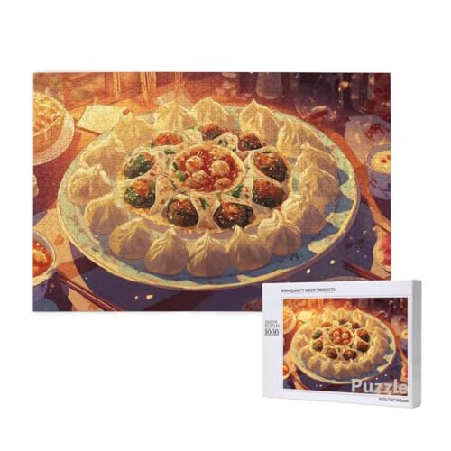 KnöDel Puzzle 1000 Teile Erwachsene, Groß Puzzle China Muster Design, Holz Jigsaw 75x50cm Size mit Geschenkboxverpackung for Wanddeko Wohnzimmer, Geschenke für Frauen, Geschenke für Männer,Model608 von Dozsconz