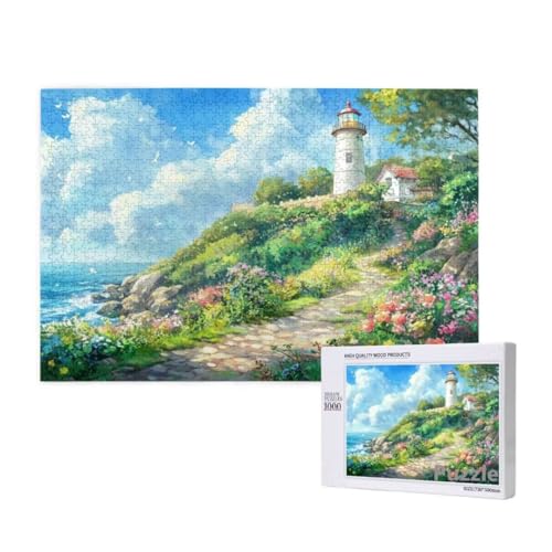 Leuchtturm Puzzle 3000 Teile Erwachsene, Groß Puzzle Blume Muster Design, Holz Jigsaw 122x81cm Size mit Geschenkboxverpackung, Wanddeko Wohnzimmer, Geschenke für Frauen, Geschenke für Männer,Model342 von Dozsconz
