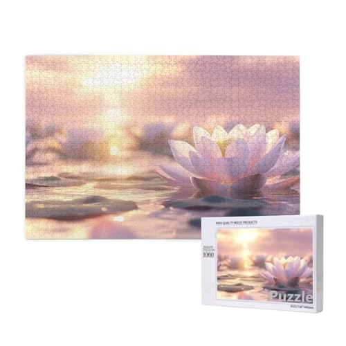 Lotus Puzzle 3000 Teile Erwachsene, Groß Puzzle Sonnenuntergang Muster Design, Jigsaw 122x81cm Size mit Geschenkboxverpackung, Wanddeko Wohnzimmer, Geschenke für Frauen, Geschenke für Männer,Model984 von Dozsconz