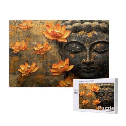 Lotus Puzzle 3000 Teile Erwachsene, Groß Puzzle Zen Muster Design, Holz Jigsaw 122x81cm Size mit Geschenkboxverpackung for Wanddeko Wohnzimmer, Geschenke für Frauen, Geschenke für Männer,Model546 von Dozsconz