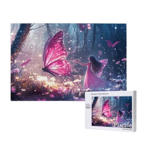 MäDchen Puzzle 1500 Teile Erwachsene, Groß Puzzle Schmetterling Muster Design, Jigsaw 87x57cm Size mit Geschenkboxverpackung, Wanddeko Wohnzimmer, Geschenke für Frauen, Geschenke für Männer,Model886 von Dozsconz