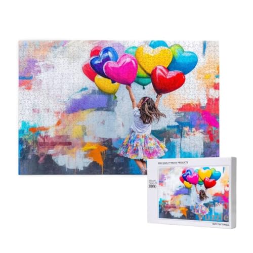 MäDchen Puzzle 2000 Teile Erwachsene, Groß Puzzle Ballon Muster Design, Holz Jigsaw 99x70cm Size mit Geschenkboxverpackung for Wanddeko Wohnzimmer, Geschenke für Frauen, Geschenke für Männer,Model452 von Dozsconz