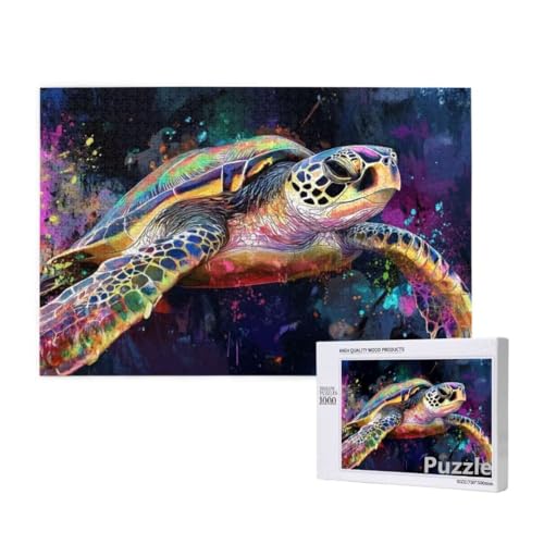 MeeresschildkröTen Puzzle 3000 Teile Erwachsene, Groß Puzzle Farbe Muster, Jigsaw 122x81cm Size mit Geschenkboxverpackung, Wanddeko Wohnzimmer, Geschenke für Frauen, Geschenke für Männer,Model578 von Dozsconz