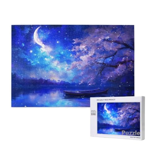 Mond Puzzle 2000 Teile Erwachsene, Groß Puzzle Baum Muster Design, Holz Jigsaw 99x70cm Size mit Geschenkboxverpackung for Wanddeko Wohnzimmer, Geschenke für Frauen, Geschenke für Männer,Model108 von Dozsconz
