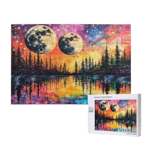 Mond Puzzle 3000 Teile Erwachsene, Groß Puzzle Sternenhimmel Muster Design, Jigsaw 122x81cm Size mit Geschenkboxverpackung, Wanddeko Wohnzimmer, Geschenke für Frauen, Geschenke für Männer,Model1122 von Dozsconz