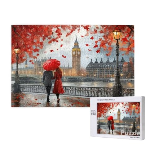 Paar Puzzle 3000 Teile Erwachsene, Groß Puzzle Stadt Muster Design, Holz Jigsaw 122x81cm Size mit Geschenkboxverpackung for Wanddeko Wohnzimmer, Geschenke für Frauen, Geschenke für Männer,Model822 von Dozsconz
