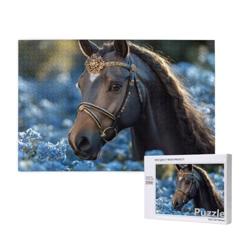 Pferd Puzzle 1000 Teile Erwachsene, Groß Puzzle Blume Muster Design, Holz Jigsaw 75x50cm Size mit Geschenkboxverpackung for Wanddeko Wohnzimmer, Geschenke für Frauen, Geschenke für Männer,Model1640 Pferd Puzzle 1000 Teile Erwachsene, Groß Puzzle Blume Muster Design, Holz Jigsaw 75x50cm Size mit Geschenkboxverpackung for Wanddeko Wohnzimmer, Geschenke für Frauen, Geschenke für Männer,Model1640 von Dozsconz
