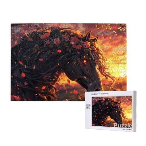 Pferd Puzzle 1500 Teile Erwachsene, Groß Puzzle Blume Muster Design, Holz Jigsaw 87x57cm Size mit Geschenkboxverpackung for Wanddeko Wohnzimmer, Geschenke für Frauen, Geschenke für Männer,Model1366 Pferd Puzzle 1500 Teile Erwachsene, Groß Puzzle Blume Muster Design, Holz Jigsaw 87x57cm Size mit Geschenkboxverpackung for Wanddeko Wohnzimmer, Geschenke für Frauen, Geschenke für Männer,Model1366 von Dozsconz