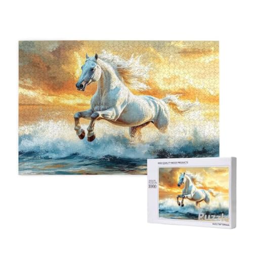 Pferd Puzzle 1500 Teile Erwachsene, Groß Puzzle Strand Muster Design, Holz Jigsaw 87x57cm Size mit Geschenkboxverpackung for Wanddeko Wohnzimmer, Geschenke für Frauen, Geschenke für Männer,Model1602 Pferd Puzzle 1500 Teile Erwachsene, Groß Puzzle Strand Muster Design, Holz Jigsaw 87x57cm Size mit Geschenkboxverpackung for Wanddeko Wohnzimmer, Geschenke für Frauen, Geschenke für Männer,Model1602 von Dozsconz