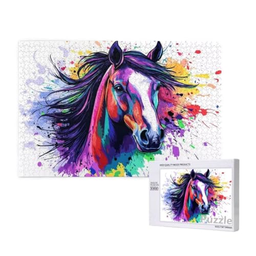 Pferd Puzzle 2000 Teile Erwachsene, Groß Puzzle Farbe Muster Design, Holz Jigsaw 99x70cm Size mit Geschenkboxverpackung for Wanddeko Wohnzimmer, Geschenke für Frauen, Geschenke für Männer,Model1582 Pferd Puzzle 2000 Teile Erwachsene, Groß Puzzle Farbe Muster Design, Holz Jigsaw 99x70cm Size mit Geschenkboxverpackung for Wanddeko Wohnzimmer, Geschenke für Frauen, Geschenke für Männer,Model1582 von Dozsconz
