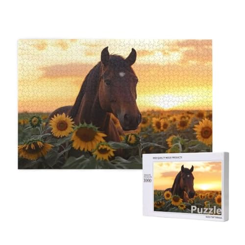 Pferd Puzzle 3000 Teile Erwachsene, Groß Puzzle Sonnenblume Muster Design, Jigsaw 122x81cm Size mit Geschenkboxverpackung, Wanddeko Wohnzimmer, Geschenke für Frauen, Geschenke für Männer,Model974 Pferd Puzzle 3000 Teile Erwachsene, Groß Puzzle Sonnenblume Muster Design, Jigsaw 122x81cm Size mit Geschenkboxverpackung, Wanddeko Wohnzimmer, Geschenke für Frauen, Geschenke für Männer,Model974 von Dozsconz