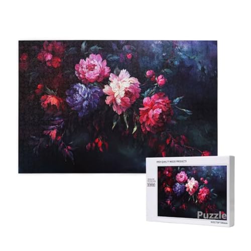 Pfingstrose Puzzle 1500 Teile Erwachsene, Groß Puzzle anlage Muster Design, Jigsaw 87x57cm Size mit Geschenkboxverpackung, Wanddeko Wohnzimmer, Geschenke für Frauen, Geschenke für Männer,Model416 von Dozsconz