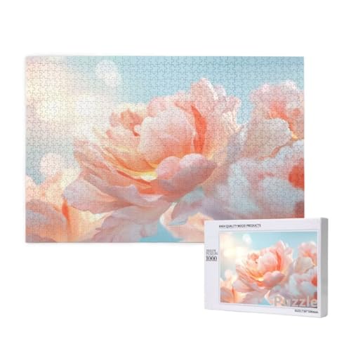 Pfingstrose Puzzle 3000 Teile Erwachsene, Groß Puzzle Rosa Muster Design, Jigsaw 122x81cm Size mit Geschenkboxverpackung, Wanddeko Wohnzimmer, Geschenke für Frauen, Geschenke für Männer,Model1260 von Dozsconz