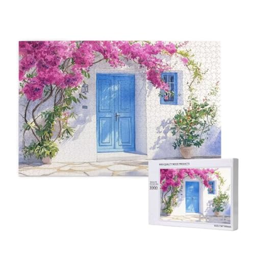 Puzzle 1000 Teile Erwachsene, Architektur Puzzle Blume Muster Design, Groß Jigsaw 75x50cm Size mit Geschenkboxverpackung, Wanddeko Wohnzimmer, Geschenke für Frauen, Geschenke für Männer,Model981 von Dozsconz