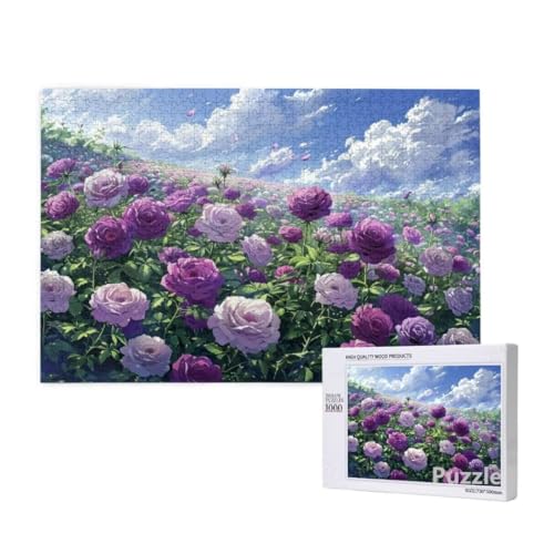 Puzzle 1000 Teile Erwachsene, Blume Puzzle Lila Muster Design, Groß Holz Jigsaw 75x50cm Size mit Geschenkboxverpackung for Wanddeko Wohnzimmer, Geschenke für Frauen, Geschenke für Männer,Model1447 Puzzle 1000 Teile Erwachsene, Blume Puzzle Lila Muster Design, Groß Holz Jigsaw 75x50cm Size mit Geschenkboxverpackung for Wanddeko Wohnzimmer, Geschenke für Frauen, Geschenke für Männer,Model1447 von Dozsconz