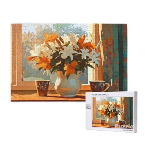 Puzzle 1000 Teile Erwachsene, Blume Puzzle Tasse Muster Design, Groß Holz Jigsaw 75x50cm Size mit Geschenkboxverpackung for Wanddeko Wohnzimmer, Geschenke für Frauen, Geschenke für Männer,Model1175 Puzzle 1000 Teile Erwachsene, Blume Puzzle Tasse Muster Design, Groß Holz Jigsaw 75x50cm Size mit Geschenkboxverpackung for Wanddeko Wohnzimmer, Geschenke für Frauen, Geschenke für Männer,Model1175 von Dozsconz