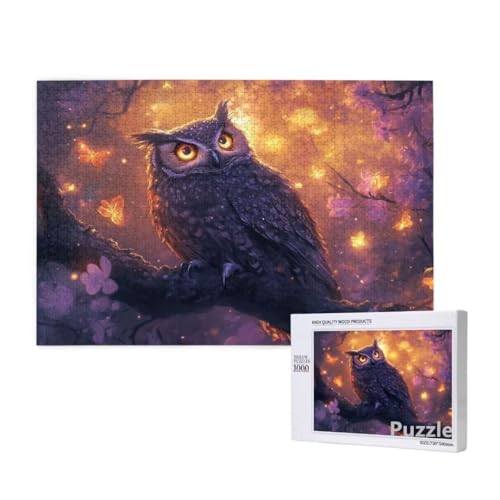 Puzzle 1000 Teile Erwachsene, Eule Puzzle Fantasie Muster Design, Groß Holz Jigsaw 75x50cm Size mit Geschenkboxverpackung, Wanddeko Wohnzimmer, Geschenke für Frauen, Geschenke für Männer,Model1285 von Dozsconz