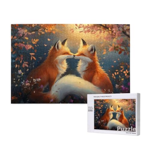 Puzzle 1000 Teile Erwachsene, Fuchs Puzzle BläTter Muster Design, Groß Holz Jigsaw 75x50cm Size mit Geschenkboxverpackung, Wanddeko Wohnzimmer, Geschenke für Frauen, Geschenke für Männer,Model1105 Puzzle 1000 Teile Erwachsene, Fuchs Puzzle BläTter Muster Design, Groß Holz Jigsaw 75x50cm Size mit Geschenkboxverpackung, Wanddeko Wohnzimmer, Geschenke für Frauen, Geschenke für Männer,Model1105 von Dozsconz