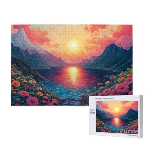 Puzzle 1000 Teile Erwachsene, Gebirge Puzzle Sonnenuntergang Muster Design, Groß Jigsaw 75x50cm Size mit Geschenkboxverpackung, Wanddeko Wohnzimmer, Geschenke für Frauen, Männer Geschenke,Model339 Puzzle 1000 Teile Erwachsene, Gebirge Puzzle Sonnenuntergang Muster Design, Groß Jigsaw 75x50cm Size mit Geschenkboxverpackung, Wanddeko Wohnzimmer, Geschenke für Frauen, Männer Geschenke,Model339 von Dozsconz