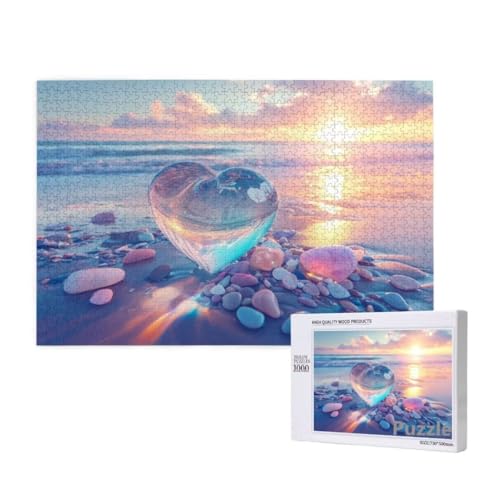 Puzzle 1000 Teile Erwachsene, Liebe Puzzle Sonnenuntergang Muster Design, Groß Jigsaw 75x50cm Size mit Geschenkboxverpackung, Wanddeko Wohnzimmer, Geschenke für Frauen, Geschenke für Männer,Model479 von Dozsconz