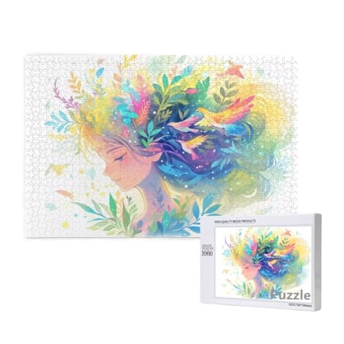 Puzzle 1000 Teile Erwachsene, MäDchen Puzzle anlage Muster Design, Groß Holz Jigsaw 75x50cm Size mit Geschenkboxverpackung, Wanddeko Wohnzimmer, Geschenke für Frauen, Geschenke für Männer,Model269 von Dozsconz
