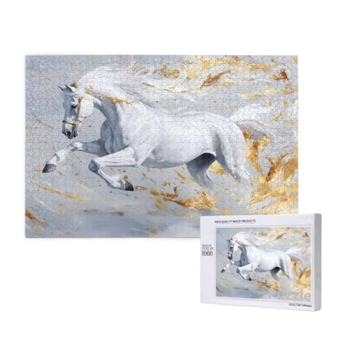 Puzzle 1000 Teile Erwachsene, Pferd Puzzle Weiß Muster Design, Groß Holz Jigsaw 75x50cm Size mit Geschenkboxverpackung for Wanddeko Wohnzimmer, Geschenke für Frauen, Geschenke für Männer,Model651 Puzzle 1000 Teile Erwachsene, Pferd Puzzle Weiß Muster Design, Groß Holz Jigsaw 75x50cm Size mit Geschenkboxverpackung for Wanddeko Wohnzimmer, Geschenke für Frauen, Geschenke für Männer,Model651 von Dozsconz
