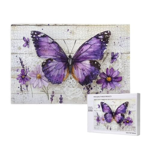 Puzzle 1000 Teile Erwachsene, Schmetterling Puzzle Lila Muster Design, Groß Jigsaw 75x50cm Size mit Geschenkboxverpackung, Wanddeko Wohnzimmer, Geschenke für Frauen, Geschenke für Männer,Model1417 Puzzle 1000 Teile Erwachsene, Schmetterling Puzzle Lila Muster Design, Groß Jigsaw 75x50cm Size mit Geschenkboxverpackung, Wanddeko Wohnzimmer, Geschenke für Frauen, Geschenke für Männer,Model1417 von Dozsconz