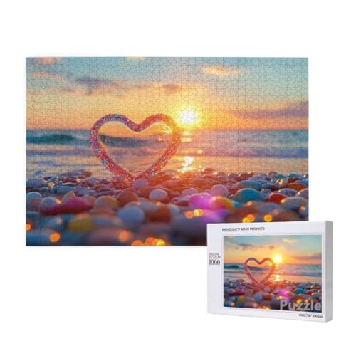 Puzzle 1000 Teile Erwachsene, Sonnenuntergang Puzzle Strand Muster Design, Groß Jigsaw 75x50cm Size mit Geschenkboxverpackung, Wanddeko Wohnzimmer, Geschenke für Frauen, Männer Geschenke,Model481 von Dozsconz
