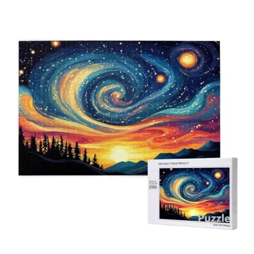 Puzzle 1000 Teile Erwachsene, Sternenhimmel Puzzle Fantasie Muster Design, Groß Jigsaw 75x50cm Size mit Geschenkboxverpackung, Wanddeko Wohnzimmer, Geschenke für Frauen, Männer Geschenke,Model1147 von Dozsconz