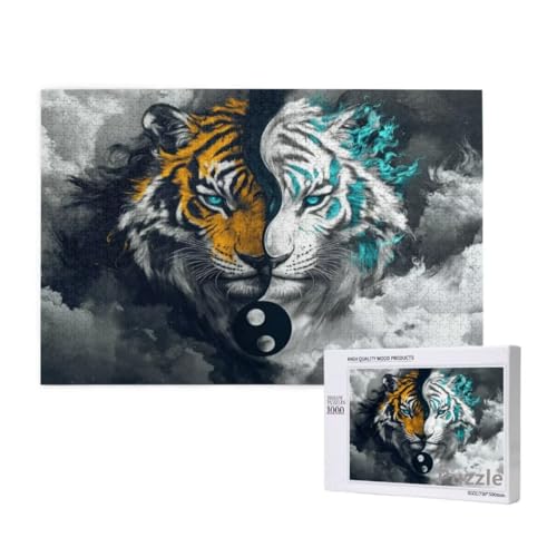 Puzzle 1000 Teile Erwachsene, Tiger Puzzle Fantasie Muster Design, Groß Holz Jigsaw 75x50cm Size mit Geschenkboxverpackung, Wanddeko Wohnzimmer, Geschenke für Frauen, Geschenke für Männer,Model213 Puzzle 1000 Teile Erwachsene, Tiger Puzzle Fantasie Muster Design, Groß Holz Jigsaw 75x50cm Size mit Geschenkboxverpackung, Wanddeko Wohnzimmer, Geschenke für Frauen, Geschenke für Männer,Model213 von Dozsconz