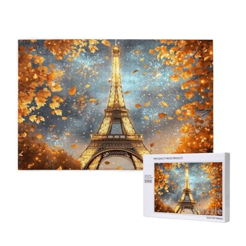 Puzzle 1500 Teile Erwachsene, Eiffelturm Puzzle Ahornblatt Muster Design, Groß Jigsaw 87x57cm Size mit Geschenkboxverpackung, Wanddeko Wohnzimmer, Geschenke für Frauen, Geschenke für Männer,Model307 Puzzle 1500 Teile Erwachsene, Eiffelturm Puzzle Ahornblatt Muster Design, Groß Jigsaw 87x57cm Size mit Geschenkboxverpackung, Wanddeko Wohnzimmer, Geschenke für Frauen, Geschenke für Männer,Model307 von Dozsconz