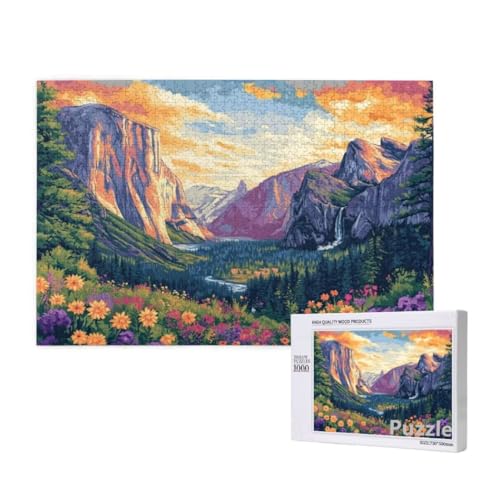 Puzzle 1500 Teile Erwachsene, Gebirge Puzzle Landschaft Muster Design, Groß Jigsaw 87x57cm Size mit Geschenkboxverpackung, Wanddeko Wohnzimmer, Geschenke für Frauen, Geschenke für Männer,Model989 von Dozsconz