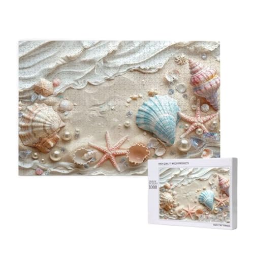Puzzle 1500 Teile Erwachsene, HüLse Puzzle Perle Muster Design, Groß Holz Jigsaw 87x57cm Size mit Geschenkboxverpackung for Wanddeko Wohnzimmer, Geschenke für Frauen, Geschenke für Männer,Model1035 von Dozsconz