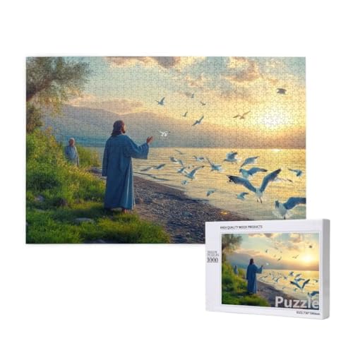 Puzzle 1500 Teile Erwachsene, Jesus Puzzle MöWe Muster Design, Groß Holz Jigsaw 87x57cm Size mit Geschenkboxverpackung for Wanddeko Wohnzimmer, Geschenke für Frauen, Geschenke für Männer,Model839 Puzzle 1500 Teile Erwachsene, Jesus Puzzle MöWe Muster Design, Groß Holz Jigsaw 87x57cm Size mit Geschenkboxverpackung for Wanddeko Wohnzimmer, Geschenke für Frauen, Geschenke für Männer,Model839 von Dozsconz
