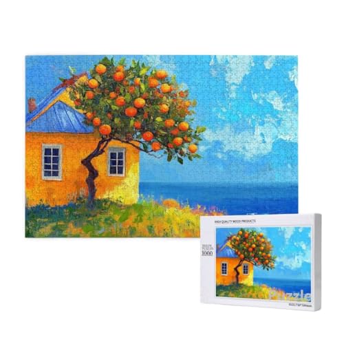Puzzle 1500 Teile Erwachsene, Kabine Puzzle Mandarine Muster Design, Groß Jigsaw 87x57cm Size mit Geschenkboxverpackung, Wanddeko Wohnzimmer, Geschenke für Frauen, Geschenke für Männer,Model1289 von Dozsconz