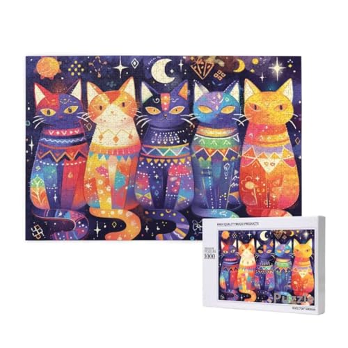 Puzzle 1500 Teile Erwachsene, Katze Puzzle abstrakt Muster Design, Groß Holz Jigsaw 87x57cm Size mit Geschenkboxverpackung, Wanddeko Wohnzimmer, Geschenke für Frauen, Geschenke für Männer,Model133 Puzzle 1500 Teile Erwachsene, Katze Puzzle abstrakt Muster Design, Groß Holz Jigsaw 87x57cm Size mit Geschenkboxverpackung, Wanddeko Wohnzimmer, Geschenke für Frauen, Geschenke für Männer,Model133 von Dozsconz