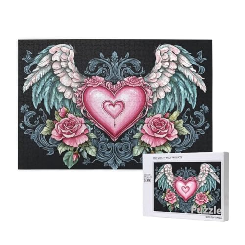 Puzzle 1500 Teile Erwachsene, Liebe Puzzle FlüGel Muster Design, Groß Holz Jigsaw 87x57cm Size mit Geschenkboxverpackung for Wanddeko Wohnzimmer, Geschenke für Frauen, Geschenke für Männer,Model881 Puzzle 1500 Teile Erwachsene, Liebe Puzzle FlüGel Muster Design, Groß Holz Jigsaw 87x57cm Size mit Geschenkboxverpackung for Wanddeko Wohnzimmer, Geschenke für Frauen, Geschenke für Männer,Model881 von Dozsconz